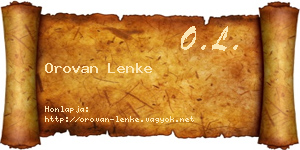 Orovan Lenke névjegykártya